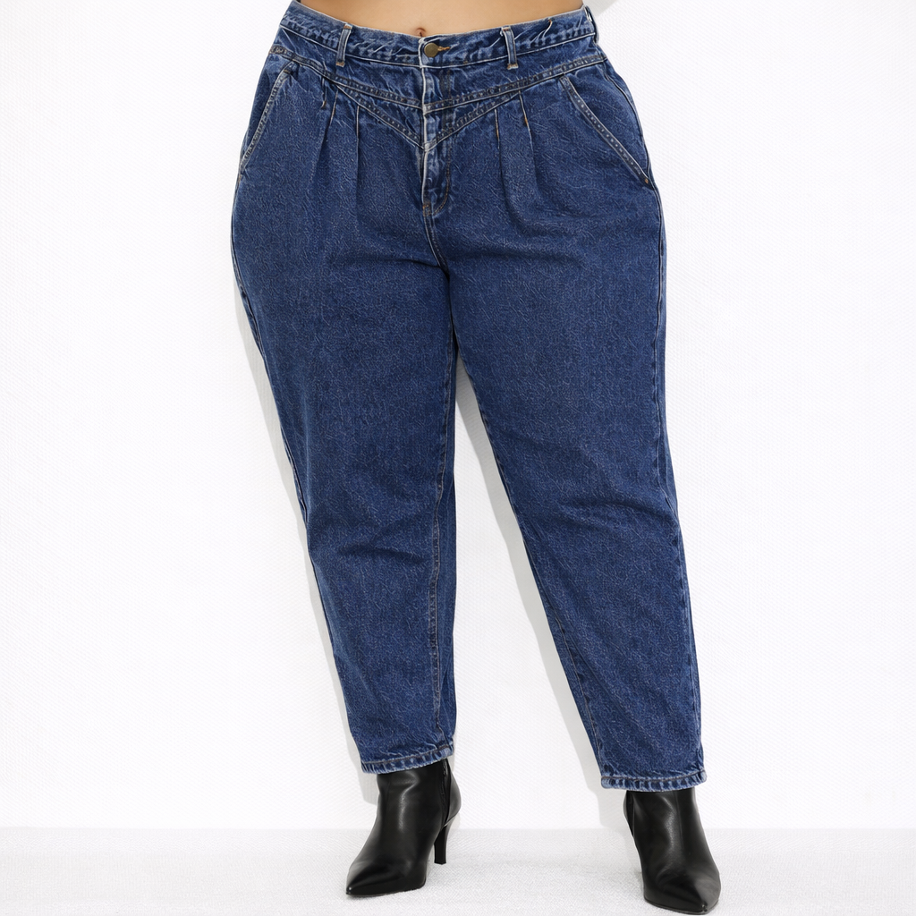 80s Vintage Pleated Western Jeans Womens 26W Stone Wash High Waist