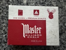 1 BOX  12 PIECES  SKY BLUE MASTER CHALK PACK POOL  BILLIARD CUE CHALK NIB