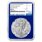 2025 (W) $1 1-oz American Silver Eagle NGC MS70 ER Blue Label Blue Core