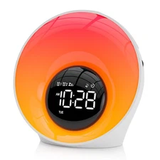 Wake Up Light Sunrise Alarm Clock - Sunrise Simulation & White Noise Machine ...