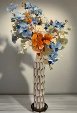 Flower Bouquet, Geometric Vase Centerpiece Floor or Table