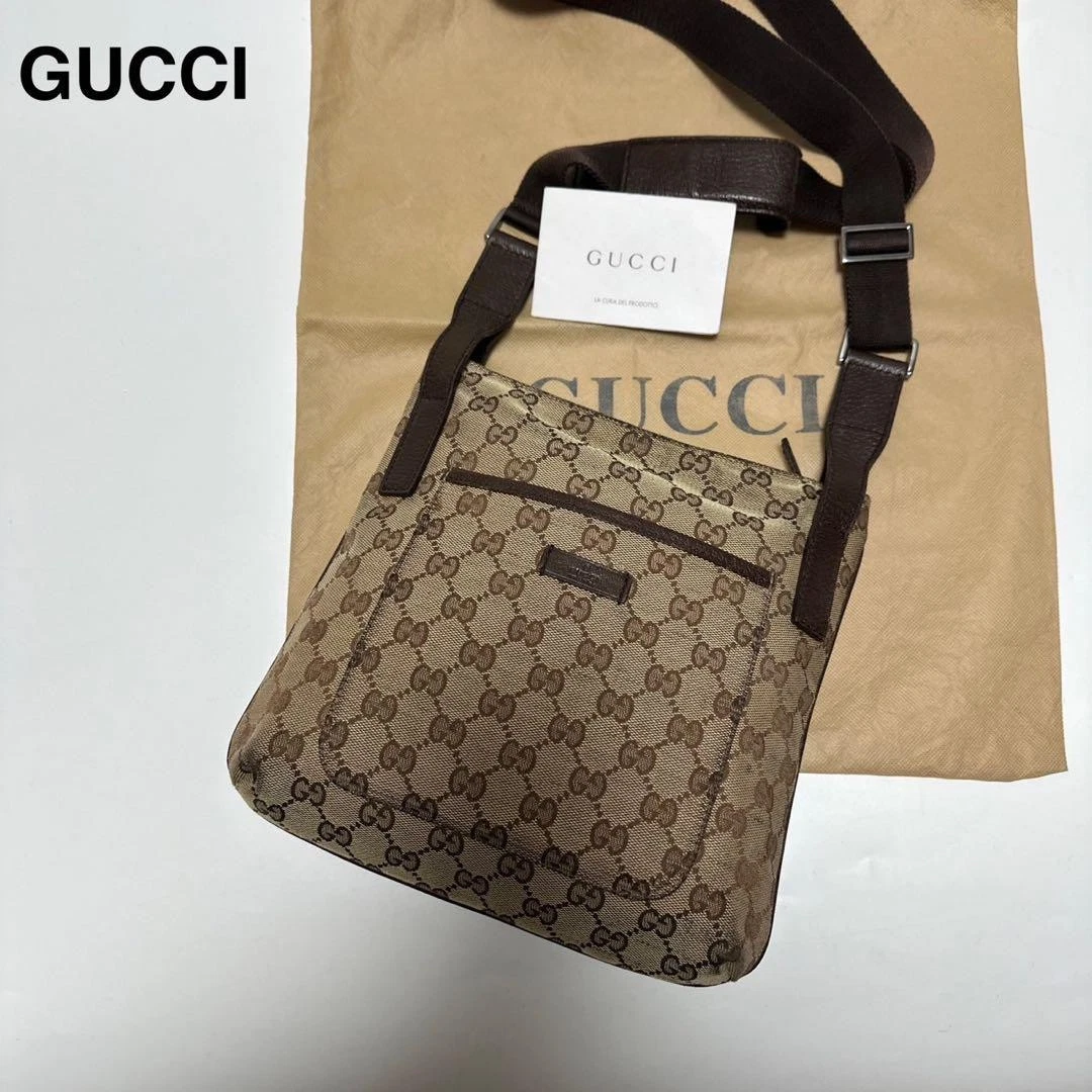 Sac à bandoulière Gucci Gg toile I42 bordure cuir créateur sac à main logo sac à main