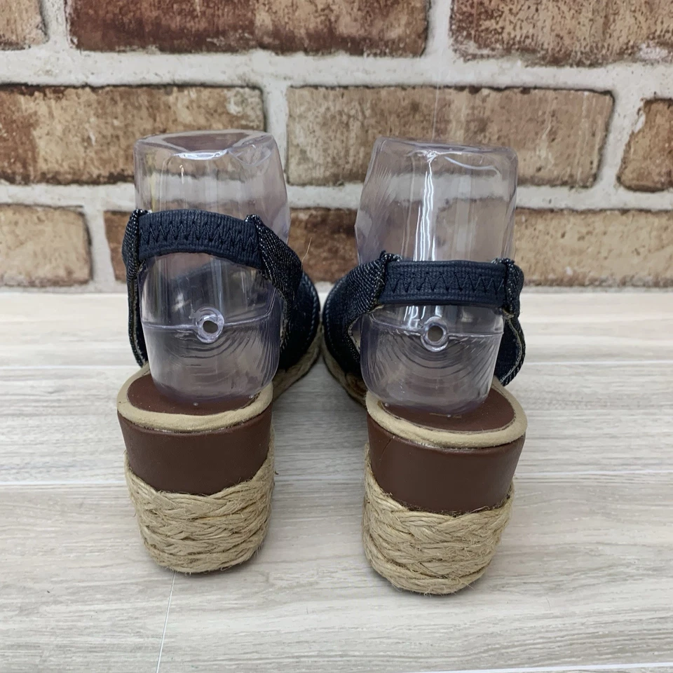 Lauren Ralph Lauren Camara Espadrille Wedge Sandals Heels Womens 7B Blue Denim - Image 4 of 4