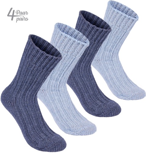 Paquete de 4 pares de calcetines de lana de alpaca BRUBAKER para hombre mujer - Imagen 41 de 79