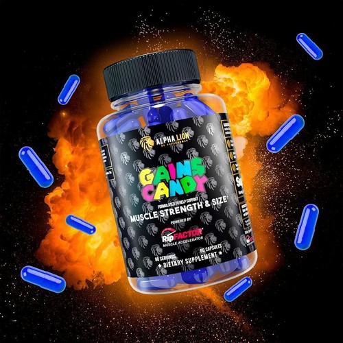 Alpha Lion GAINS CANDY RipFactor 60 caps Amplify Muscle Strength