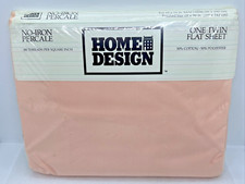 Vintage 1986 RH Macy Gone Design Twin Flat Sheet 66  X 96  PEACH No-Iron Percale