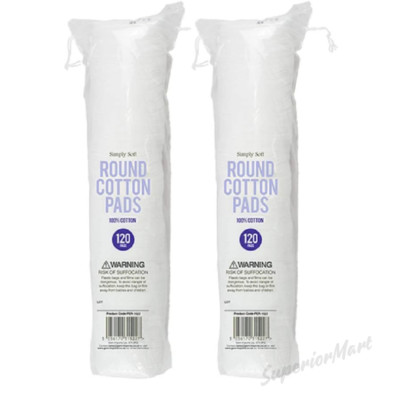 2 Stück Baumwolle Kosmetik Pads Beauty Pads 100% Baumwolle weich sanft 240 runde Pads