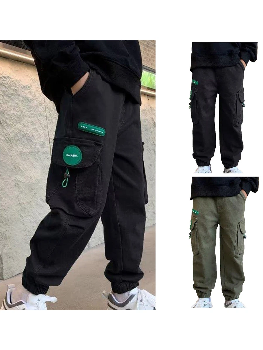 Kid Boy Letter Print Colorblock Elasticized Pants