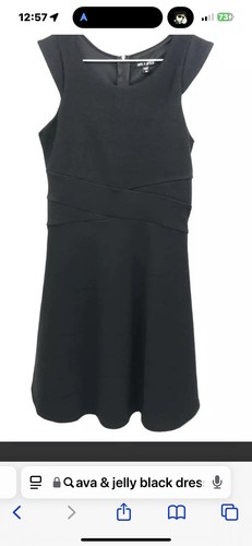 Ava & Yelly Girls Black Dress Cap Sleeve A-Line Dress Size 8, Party Dress - Picture 2 of 10