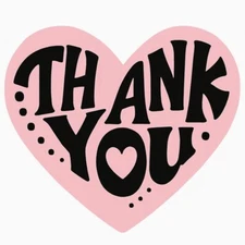 2" Thank You Stickers Heart Shape – Perfect for Small Business Use