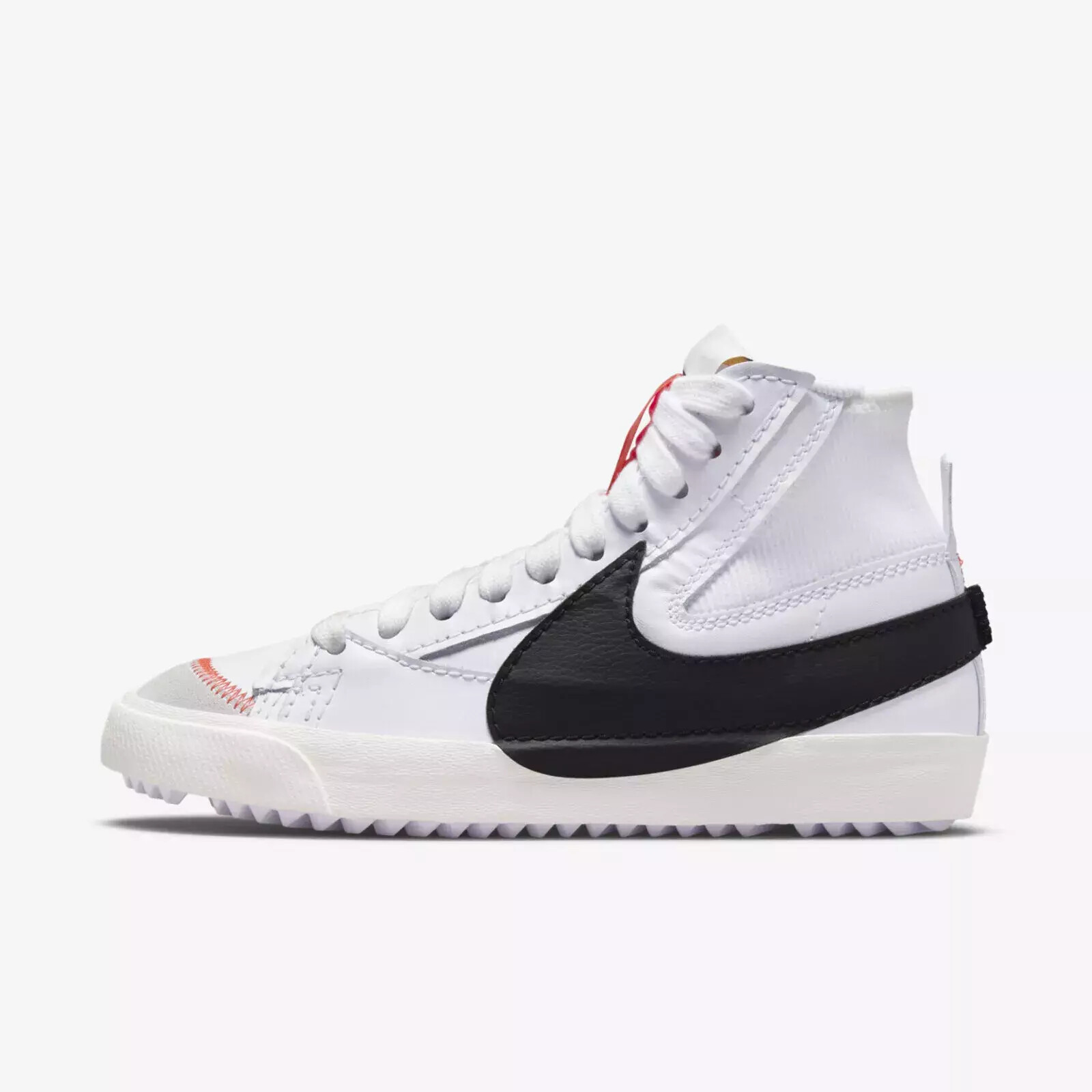 Кроссовки Nike Blazer Mid 77 Jumbo, белые, черные, в стиле ретро, DQ1471-100, Женский размер