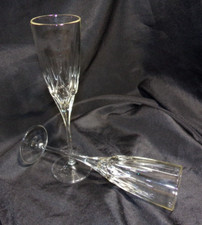 Amaretto DiSaronno RCR Crystal Glass Italiana , Set of two Champagne Flutes