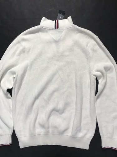 Tommy Hilfiger Men's 1/4 Zip Pullover Sweater Size 2XL White NEW - Picture 6 of 7