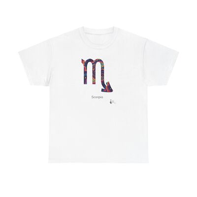 Vibrant Psychedelic Scorpio Star Constellation Zodiac Symbol for White T-Shirt