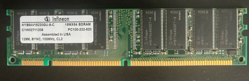 Infineon 128MB PC100 MEMORY SDRAM 168pin P/N: 323013-001 Vintage