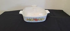 Vtg Corning Ware Spice of Life L'Echalote A1B - 1Qt w/Pyrex Lid