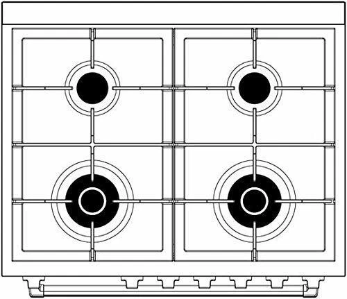 Verona VEFSGG304NE 30" 4 quemadores todo gas horno individual negro mate Foto 2 de 2