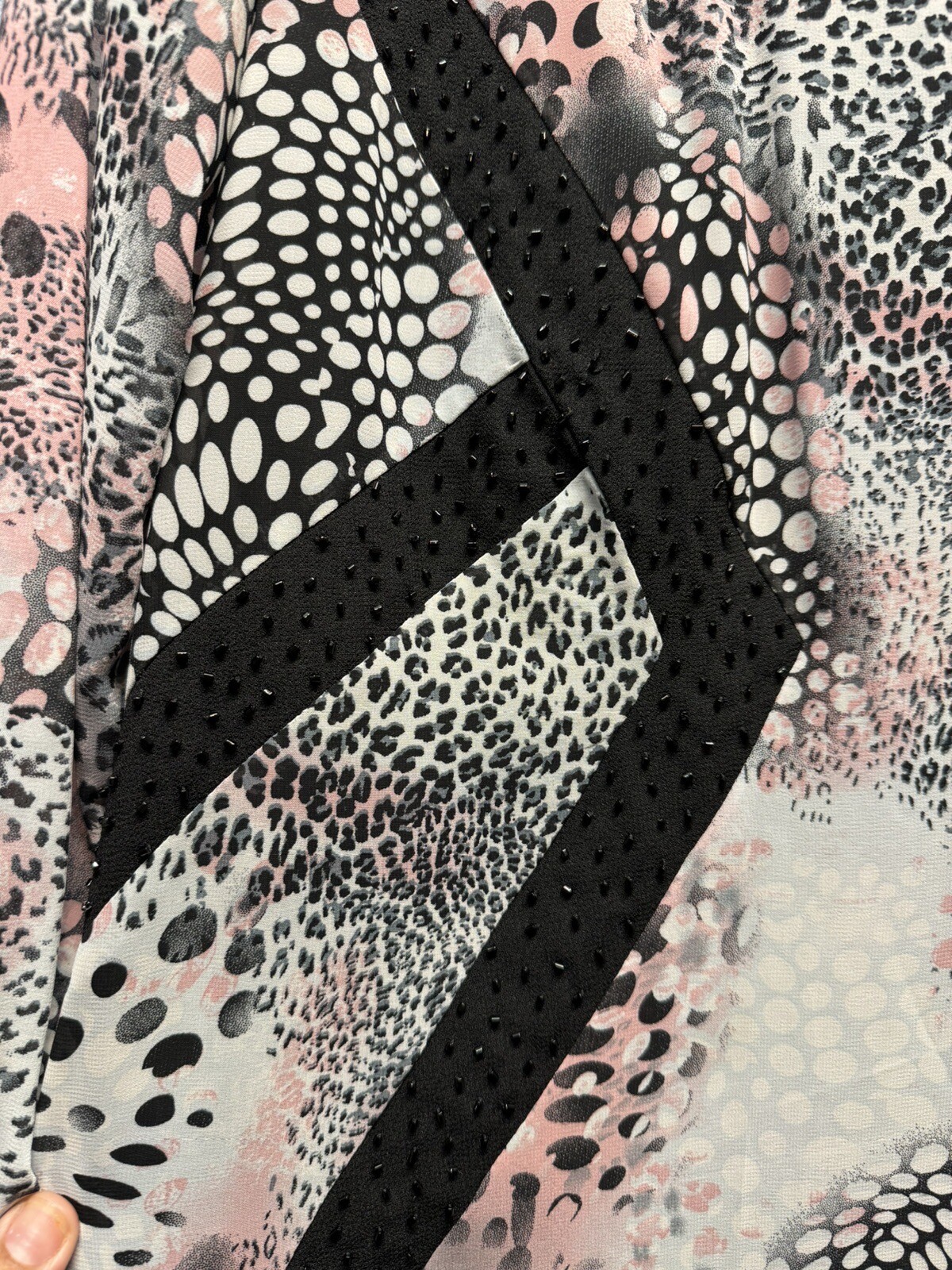 Tally Taylor Women’s Pink/Black Animal Print Size 8 Long Sleeve Maxi Dress