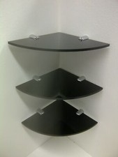 BLACK BATHROOM SHELF, ROUND BATHROOM CORNER SHELVING MULTIPLE SIZES CASCADING