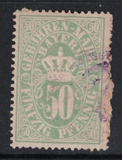 Bavaria Early 50pf Revenue Stamp Used - S25851