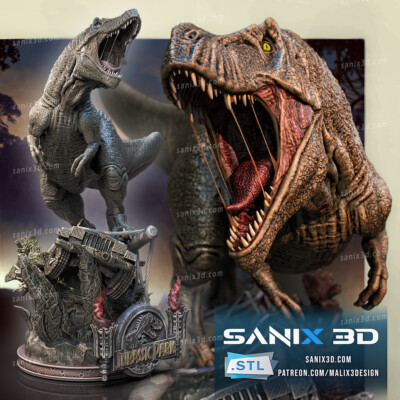 JURASSIC PARK, FILME, 1/4-1/24, FIGUR, FAN ART, 3D-DRUCK, STATUE, SANIX3D, MFW