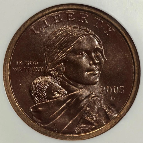 2005 D NGC MS65 Improperly Annealed Planchet Sacagawea Dollar Mint Error