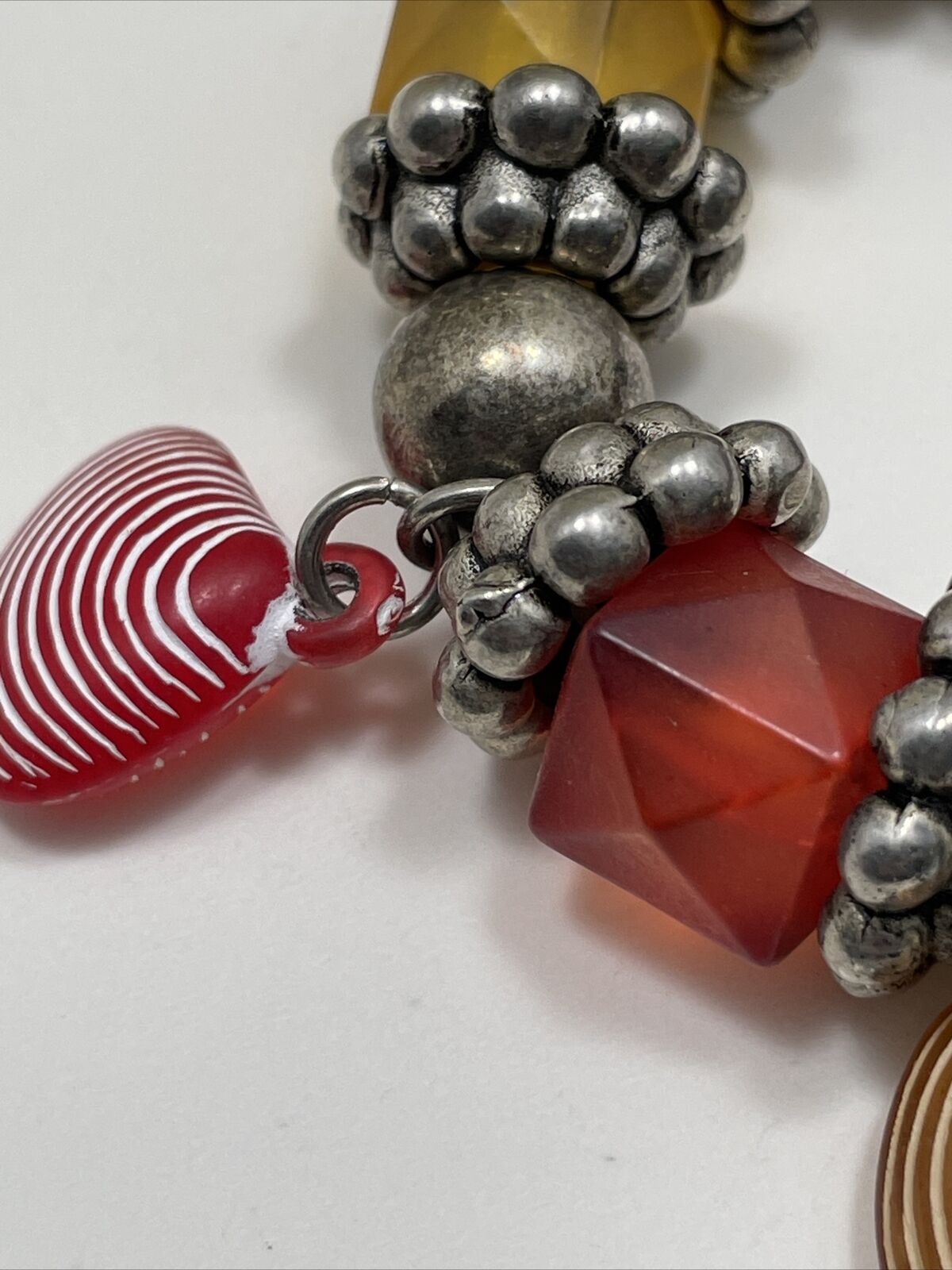 Vintage Chunky Shells & Beads Charm Silver Tone S… - image 11