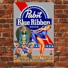 Vintage stl Pabst Beer Metal Sign - Beer Alcohol Man-cave Bar decor PBR beer