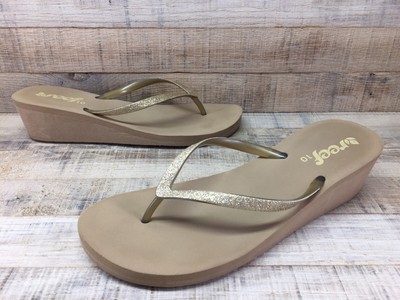 reef gold glitter flip flops