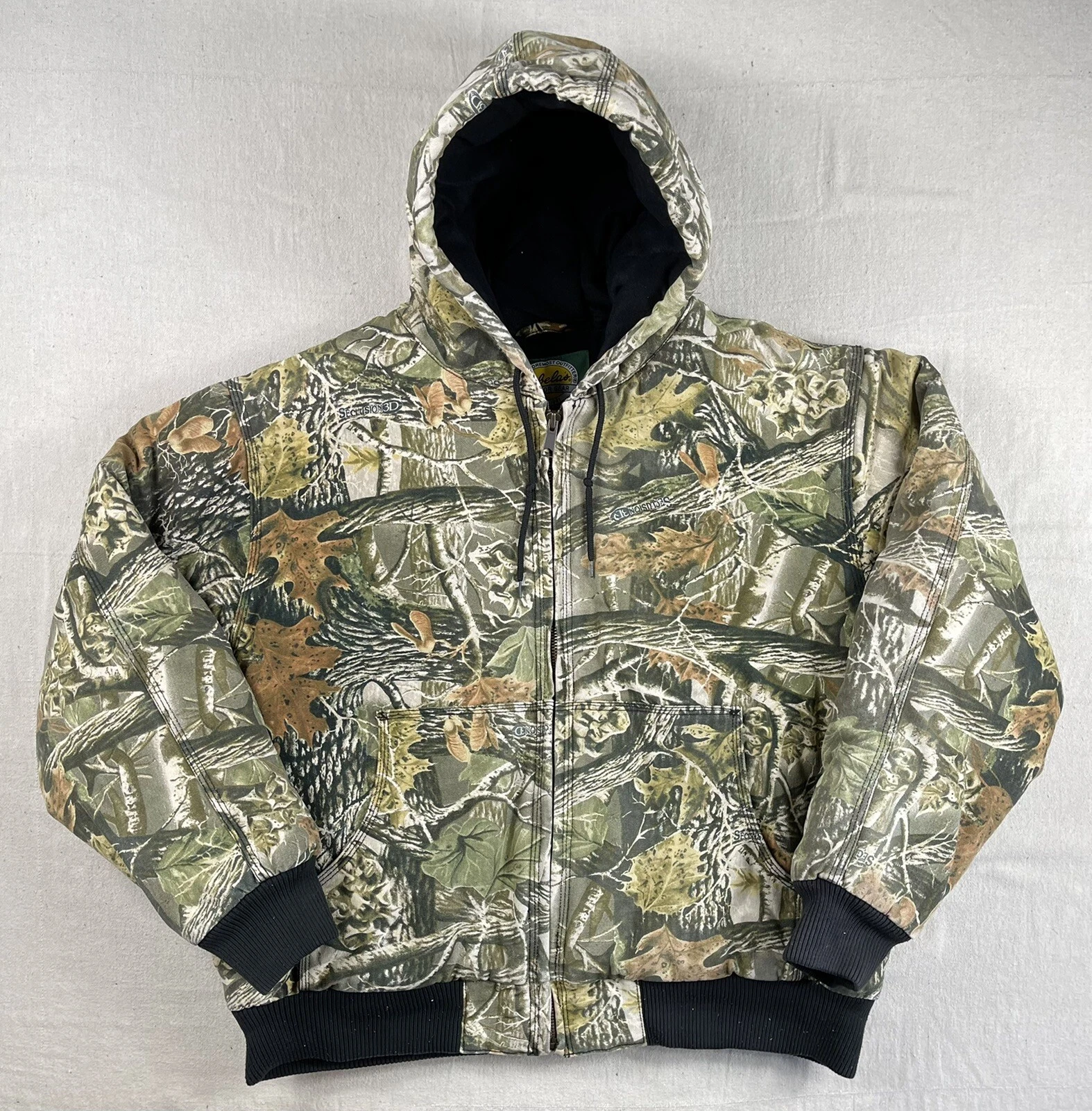 Cabelas Mens Canvas Camo Jacket Coat Seclusion 3D Quilted Insulated Hunting XL