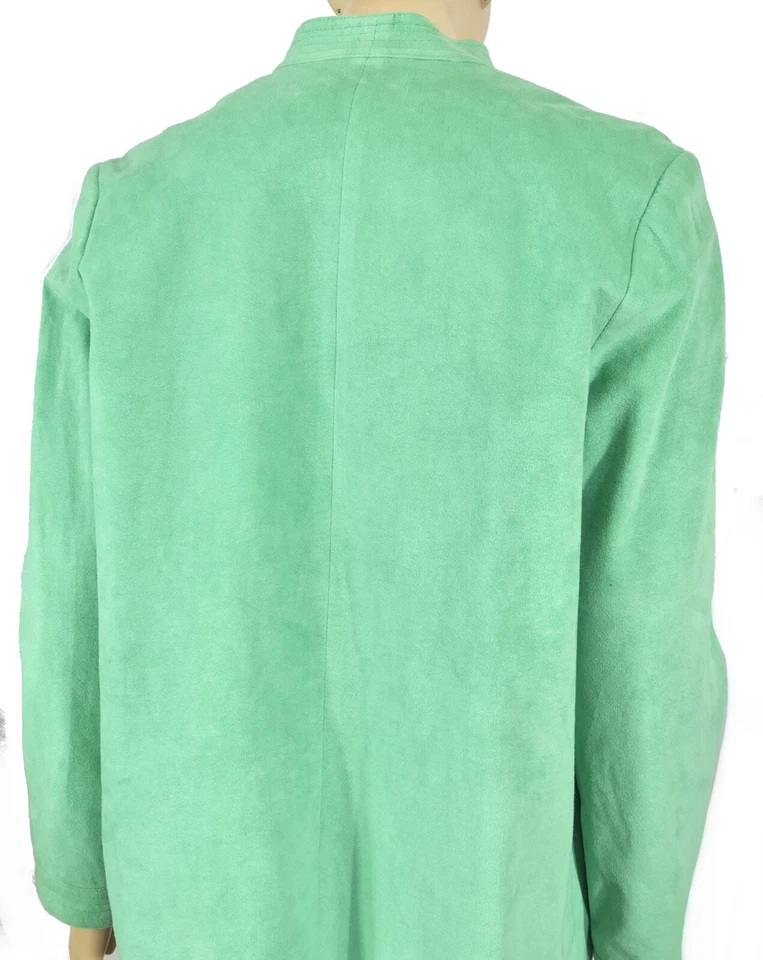 Chaqueta Blazer Swing Vintage Años 70 Ultra Gamuza Verde Menta M Foto 4 de 4