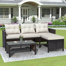 Patio Furniture Sectional Set, Outdoor Furniture Segmart 3 pieces 