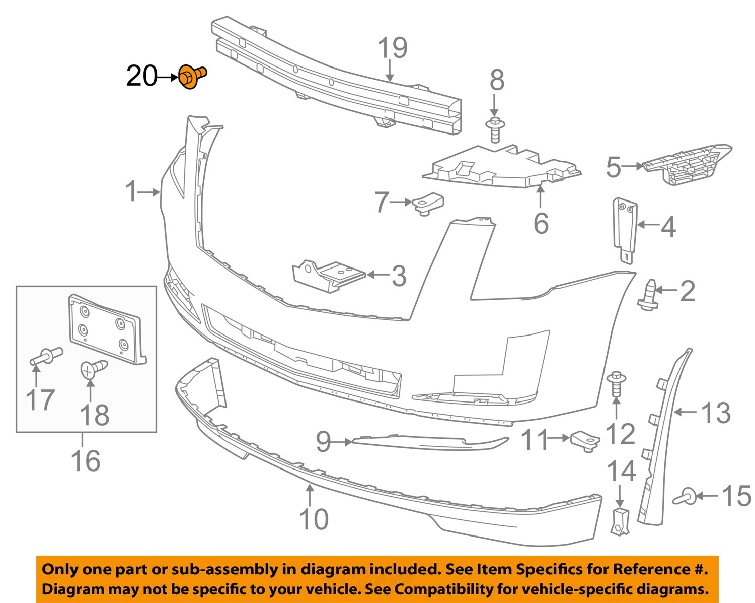 GM OEM Front Bumper-Impact Bar Reinforcement Rebar Bolt 11589164