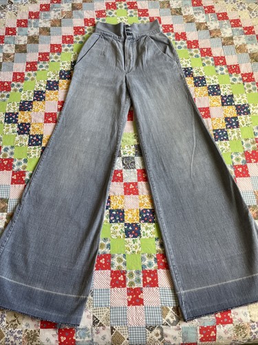 Vtg 70's High Rise Wide Elephant Leg 