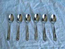 6 Cuillères de table métal argenté CHRISTOFLE modèle Grandbourg Louis XV (lot A)