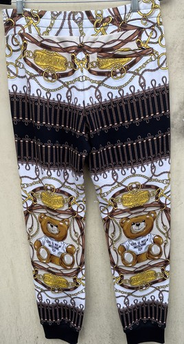 Moschino Couture, Vintage 90s Moschino Couture ! Milano Teddy Bear Drawstring Leggings Pants Mens