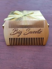 Wood Beard  Mustache Comb With Fine  Coarse Teeth FREE Custom Engraving