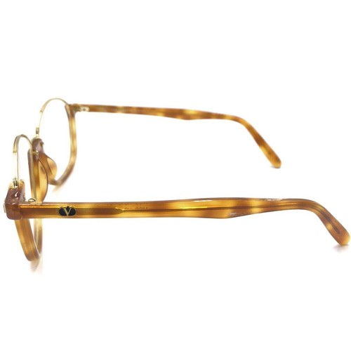 Valentino MOD VG18 94 Caremel Gold Round Eyeglasses Frames 53-16 140 Italy NEW - Picture 7 of 12