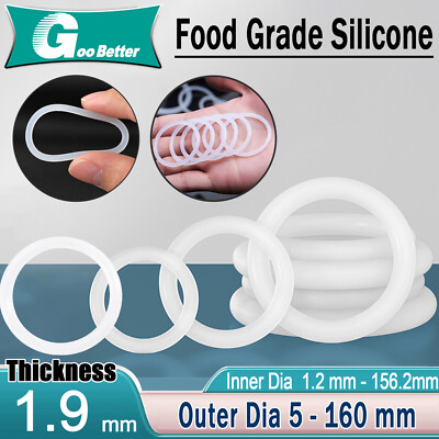 Metric O-ring OD 5mm - 160mm Silicone Seal Ring Size Selection (thickness 1.9mm)