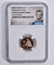 2009-S Bronze PF69 RD Lincoln Cent Formative Years NGC Special Label