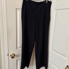 Talbots Hollywood Pants Womens 10 Navy Blue Flat Front Side Zip Ladies 61016072