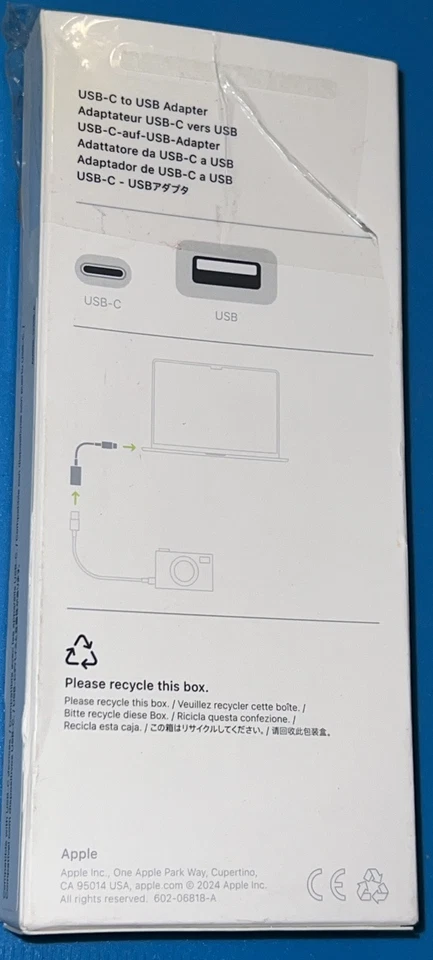 Apple USB-C To USB Adapter - A1632, MW5L3AM, For Apple products with USB Ports - Image 2 of 4