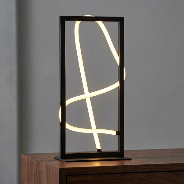 Tischleuchte Tischlampe Wohnzimmerleuchte Led Nachttischlampe Schwarz H 45,4 Cm-image