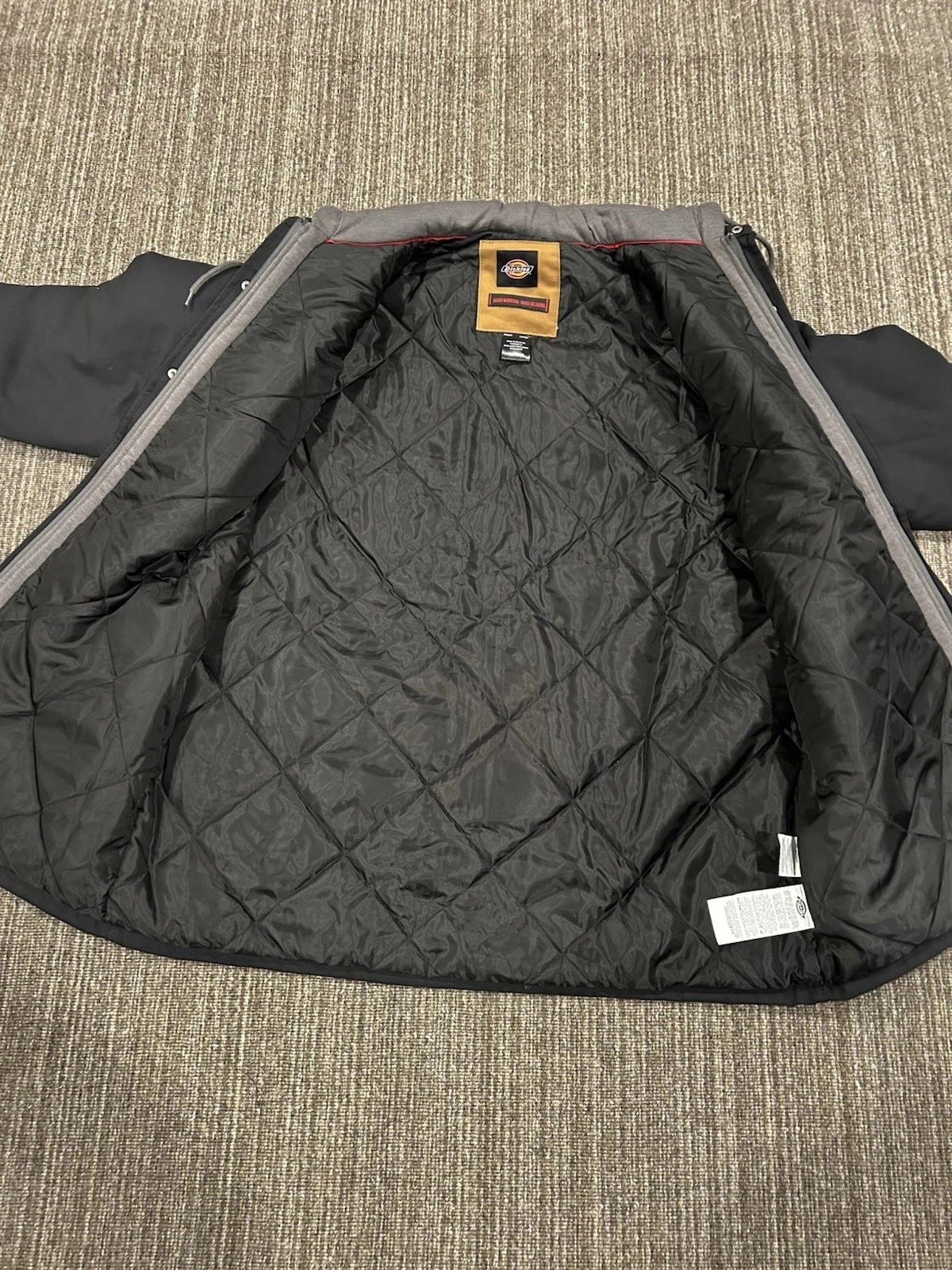 Dickies Hooded Duck Shirt Jacket Men's XL Black Lined DWR Relaxed Fit - product detail image 3
