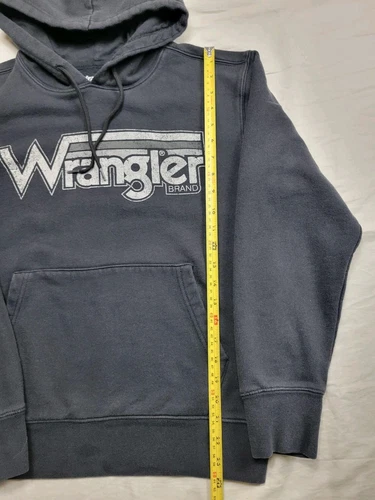 Wrangler Hoodie Men's Size Small Logo Black Pullover Long Sleeve - Picture 4 of 7