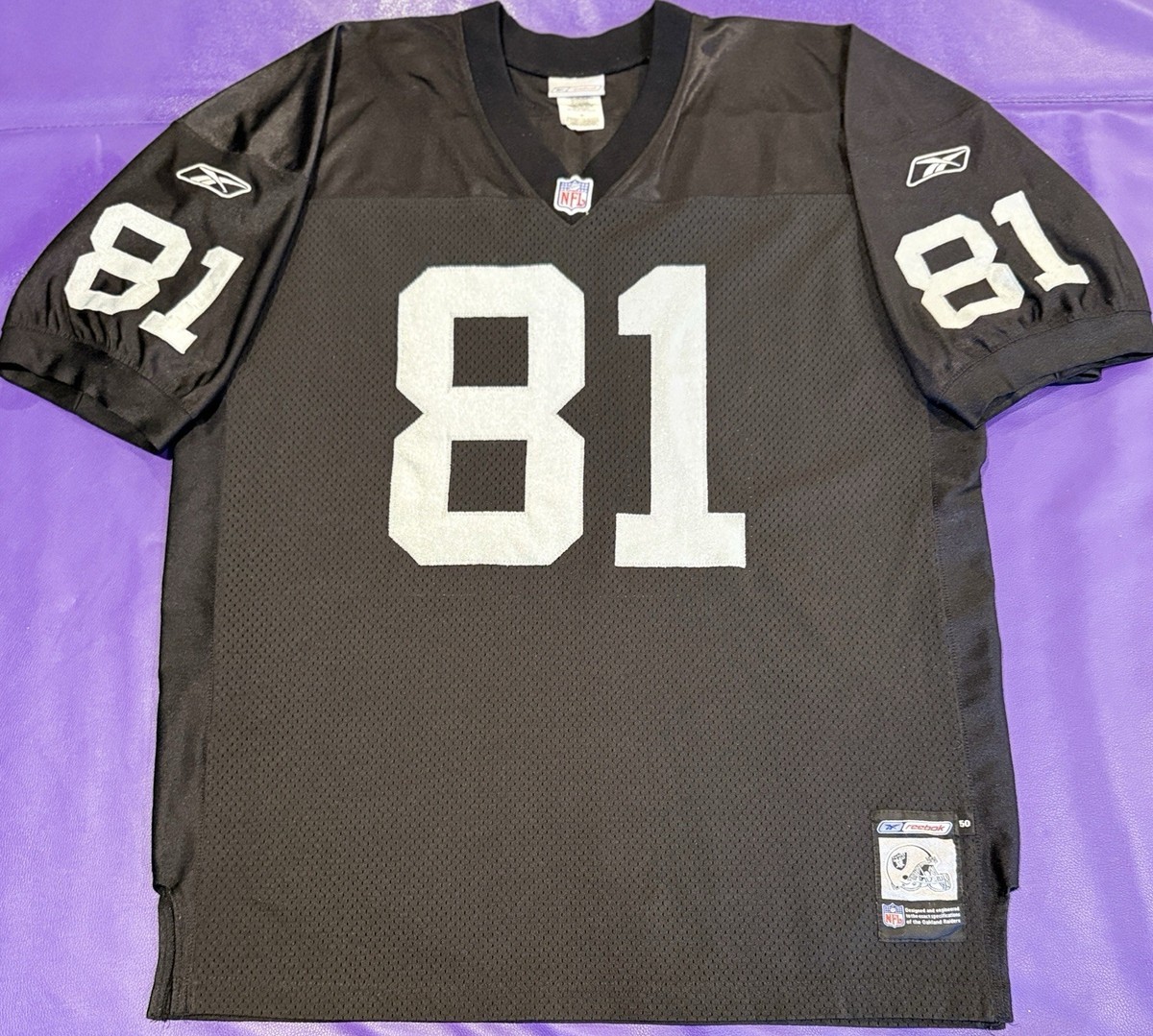 Authentic Tim Brown #81 Oakland Raiders Helmet Tag On Field Reebok