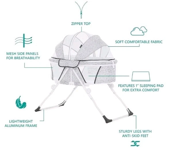 Cuna para bebé Dream On Me Karley Plus, cuna portátil compacta ligera Foto 4 de 4