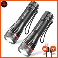LED Taschenlampe Aufladbar 2000 Lumen 3 Modi 2 StüCk Wasserdicht Camping Outdoor