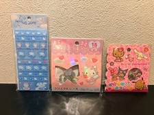 Hello Kitty Sticker Set 3 pcs Crystal Tile and Hojiki Seals, Japanese