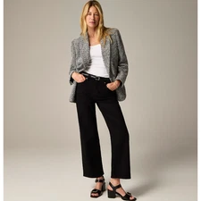 J.Crew High Rise Slim Wide Jean 1996 Semi Stretch Black Rinse Denim US 24 NWT